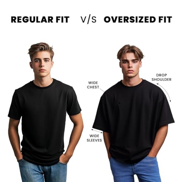 NOBERO Men's Solid Oversized Fit T-Shirt - Image 6