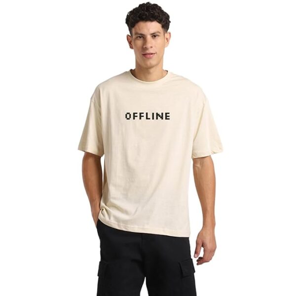 NOBERO Men's Graphic Printed Oversized Loose Fit Heavy Cotton T-Shirt