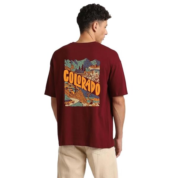 NOBERO Men's Solid Oversized Fit T-Shirt - Image 5